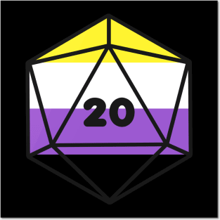 D20 - Nonbinary Pride Dice Posters and Art